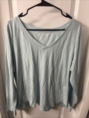 Sonoma Light Blue V-Neck Long Sleeve Shirt